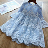 Small princess costume, children's skirt, evening dress, 2021 collection, Korean style, with embroidery, tulle