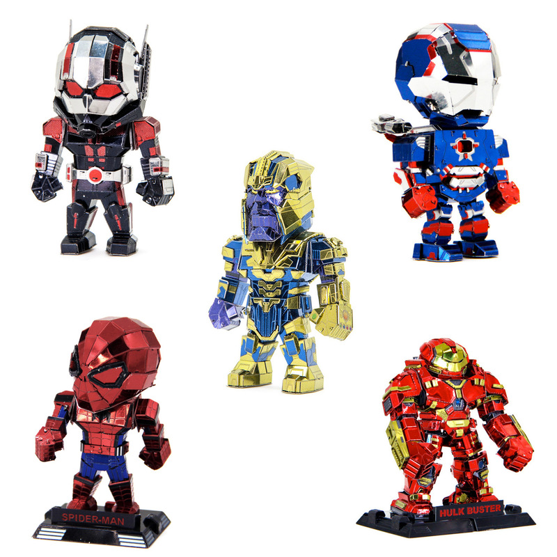 Metal Assembly Model DIY Puzzle Marvel Heroes Thanos Spider-Man Iron Man Captain America
