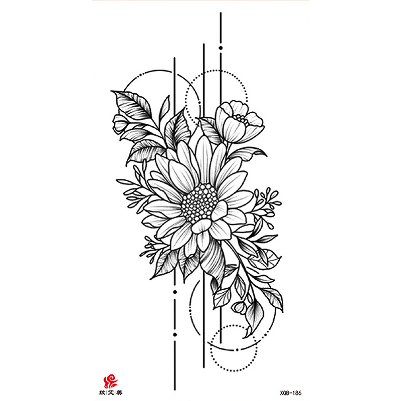 Pegatinas de tatuaje impermeables de brazo completo con símbolos, totems, animales y calaveras, disponibles para venta al por mayor y suministro transfronterizo.