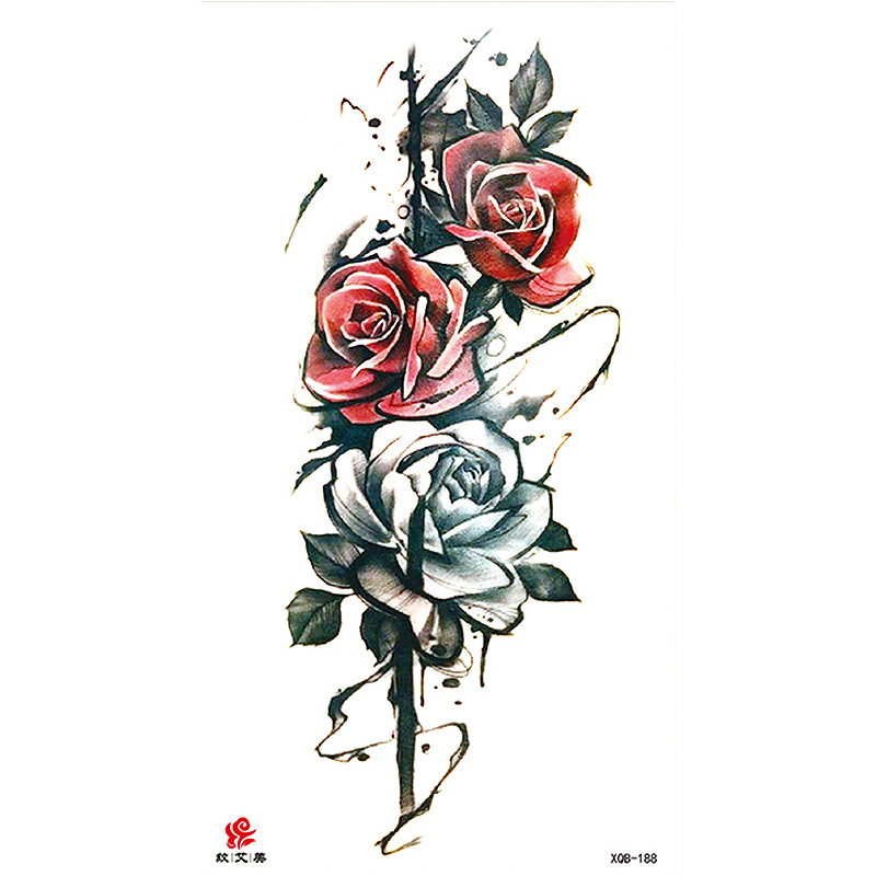 Pegatinas de tatuaje impermeables de brazo completo con símbolos, totems, animales y calaveras, disponibles para venta al por mayor y suministro transfronterizo.