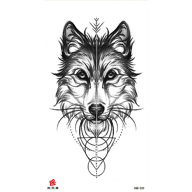 Pegatinas de tatuaje impermeables de brazo completo con símbolos, totems, animales y calaveras, disponibles para venta al por mayor y suministro transfronterizo.