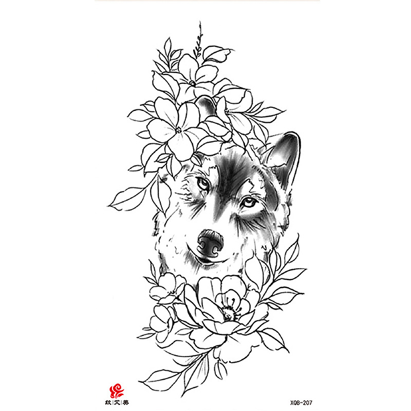 Pegatinas de tatuaje impermeables de brazo completo con símbolos, totems, animales y calaveras, disponibles para venta al por mayor y suministro transfronterizo.