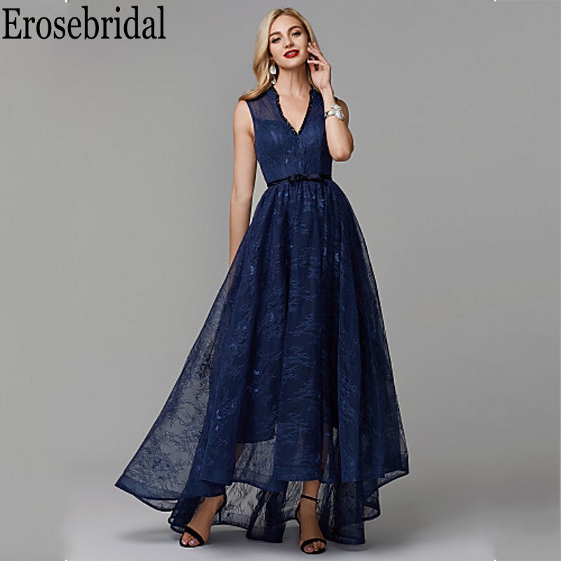 2021 New Lace Evening Gown Party Long Navy Blue Long Evening Gown Women Lace-up After Long Gown Party