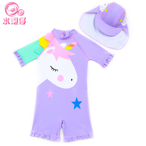 Girls one-piece Korean version 2-8 years old baby swimsuit ruffled blister children's wetsuit children's swimsuit
