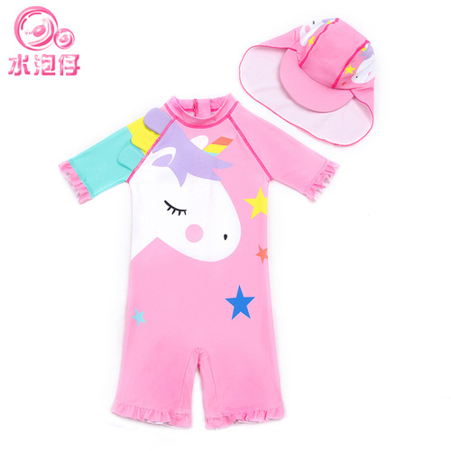Girls one-piece Korean version 2-8 years old baby swimsuit ruffled blister children's wetsuit children's swimsuit