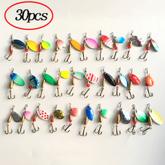 廠家供應30個路亞亮片金屬路亞餌spinnerbait旋轉亮片假魚餌