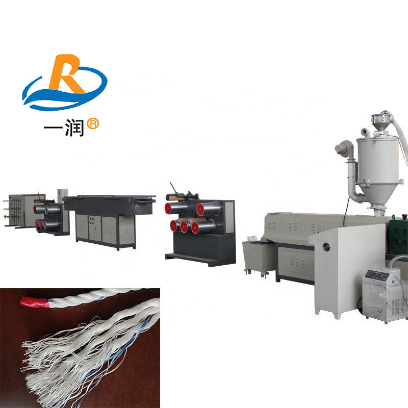 莱州一润机械PPPE海上养殖PP绳亚麻丝拉丝机设备塑料扁丝拉丝机
