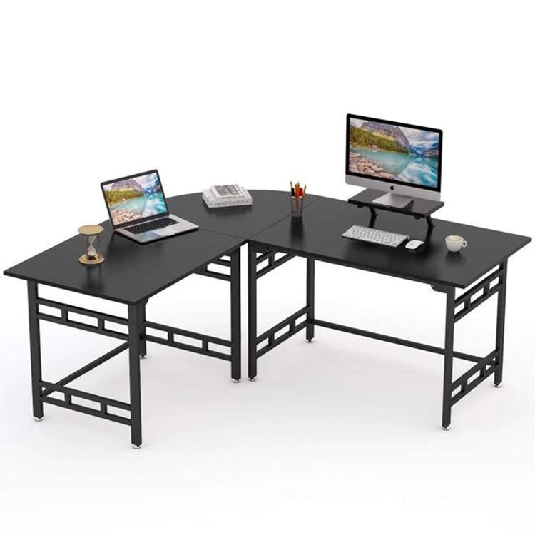 Modern L-shaped Corner Computer Desk Laptop Study Desk Office with Monitor Printer Stand