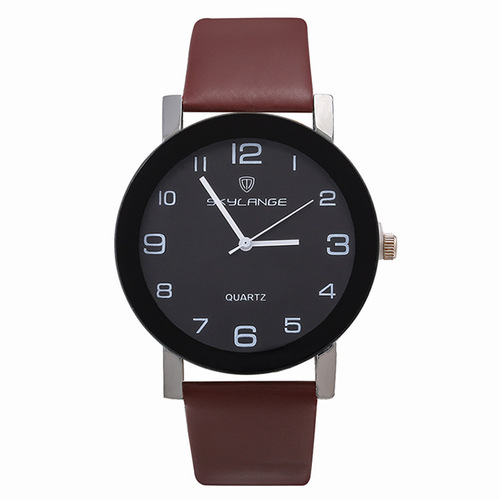 AliExpress New Classic Digital Black Dial Watch Candy Color PU Quartz Watch Simple Casual Men's and Women's Watch