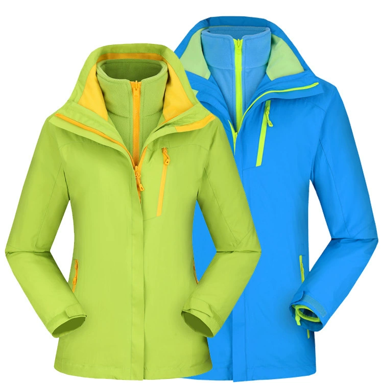 В наличии Уличная спортивная одежда Женская осенне-зимняя одежда «Три в одном» из двух частей Съемный альпинистский костюм для печати с логотипом рабочей одежды