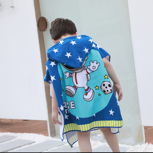 Children's soft bath towel with hood