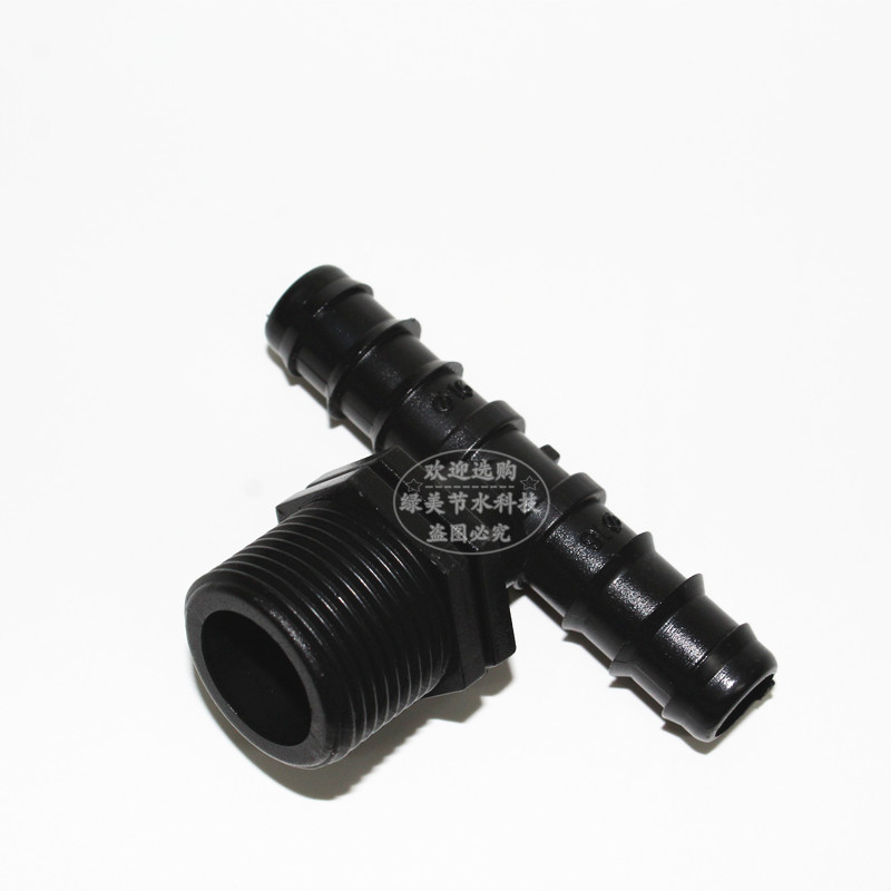 Conector T en Rosca Macho 16 PE 3/4 Pulg 25 mm para Riego por Goteo de PP