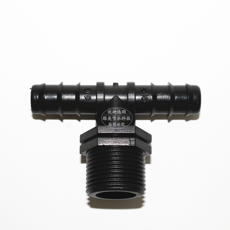 Conector T en Rosca Macho 16 PE 3/4 Pulg 25 mm para Riego por Goteo de PP