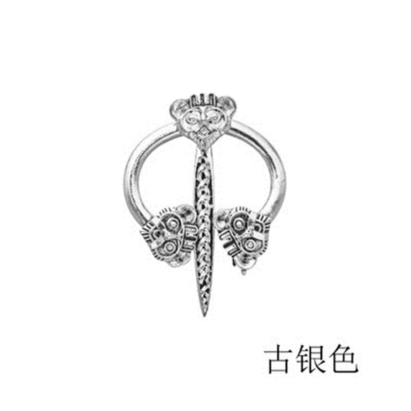 16. 토르의 아버지 고대 실버 바이킹 브로치 (BC0003-00-08)