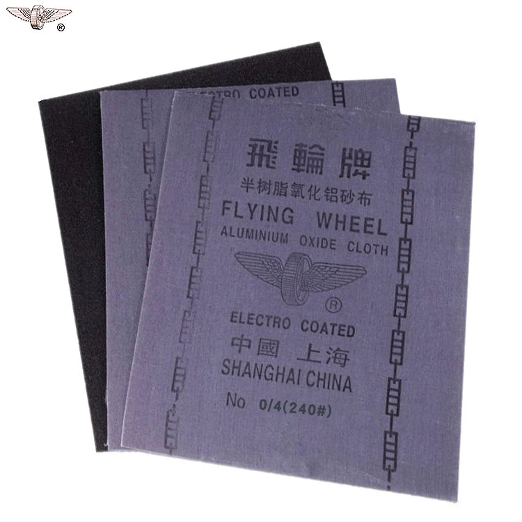 Абразивная ткань марки маховика Шанхай 0/4 # черный песок 240 # черная абразивная ткань марка маховика полуполимерная абразивная ткань из глинозема и железа