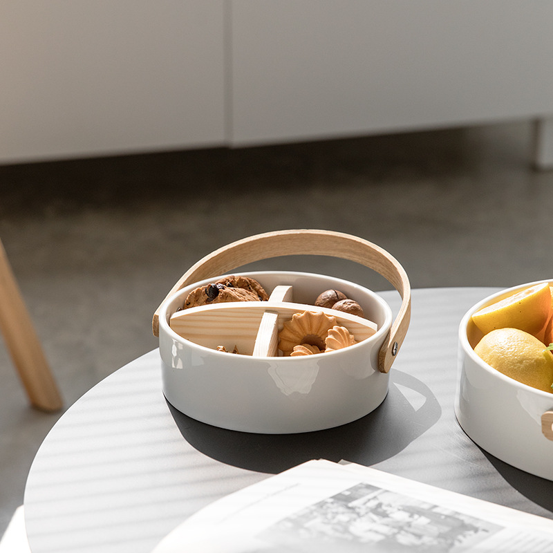 Shanen plato de fruta Estilo nórdico creativo moderno salón hogar plato de merienda compartimiento plato de fruta seca