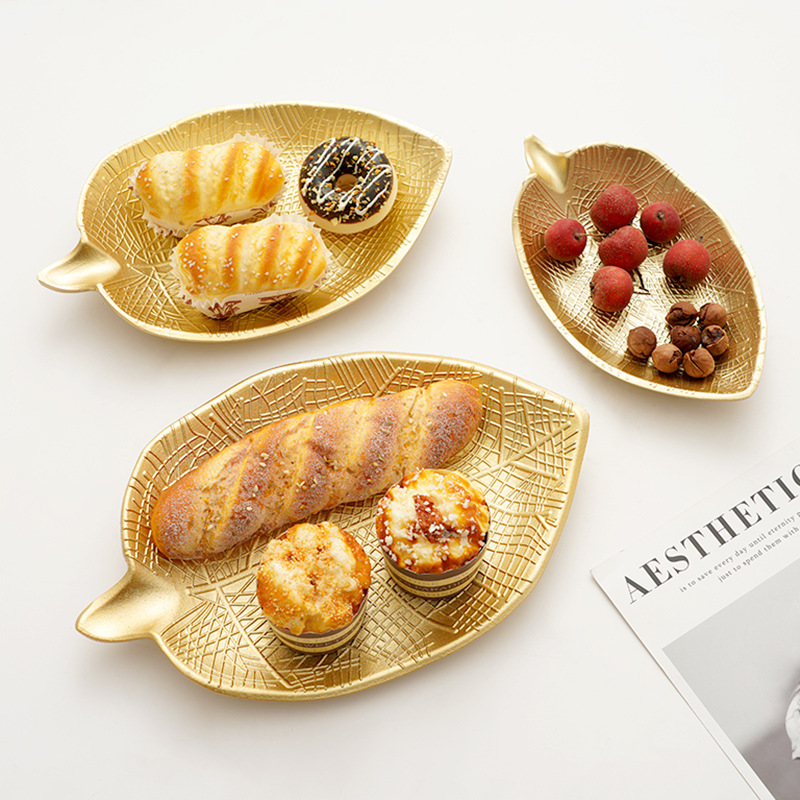 INS simple Nordic snack Candy placa sala de estar hogar mesa de comedor Placa de almacenamiento creativo bandeja de oro adornos de decoración
