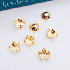 8mm五瓣花托花帽花片diy飾品配件鐵質珠子底托材料1000個/包