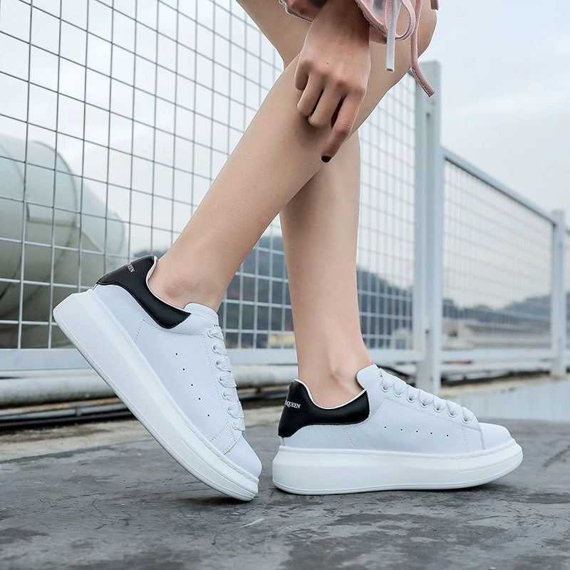 Белые туфли из воловьей кожи, женская обувь, осень 2025, новые повседневные спортивные туфли на плоской подошве на толстой подошве, большие белые туфли 1802