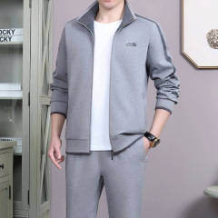 三件套中老年人運動套裝男春秋大碼運動服男晨練運動衣休閒爸爸裝