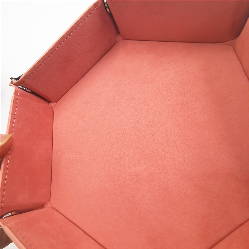 Cisne hexagonal franela palillos bandeja plegable caja de almacenamiento de la PU bandeja de escritorio caja de almacenamiento