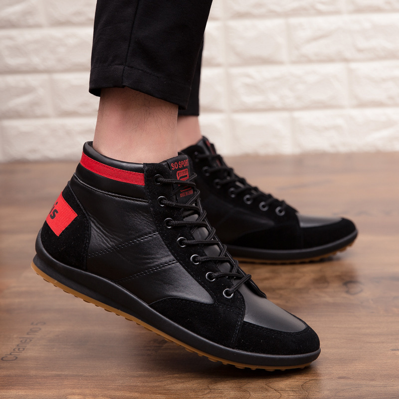 Bottines décontractées en cuir pour homme style britannique_voghion.com