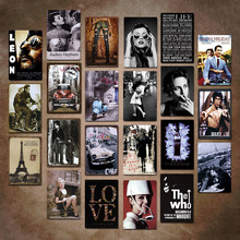 美式复古铁皮画车牌酒吧工业风墙面装饰金属标牌铁艺壁饰挂画跨境