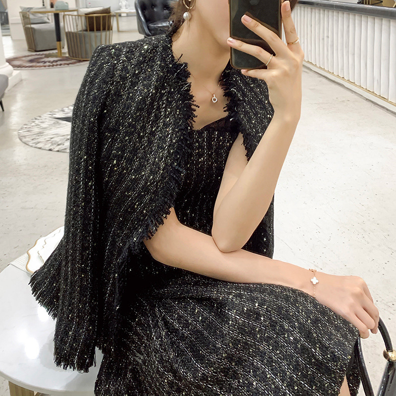 Women's Dress 2020 New Elegant Tweed Jacket Slim Fit Annual Party Fashion Suit 91056 Women's Dress 2020 New Elegant Tweed Jacket Slim Fit Annual Party Fashion Suit 91056
