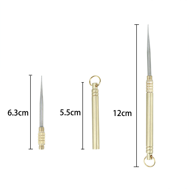 Latón portátil almacén impermeable aleación de titanio palillo de dientes combinación integrada palillo de dientes portátil simple palo de fruta