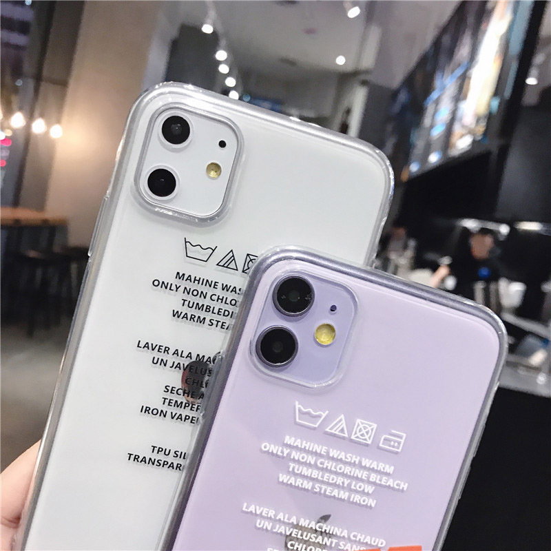 新款字母标签透明软壳iPhone 15ProMax手机壳适用于三星/华为保护