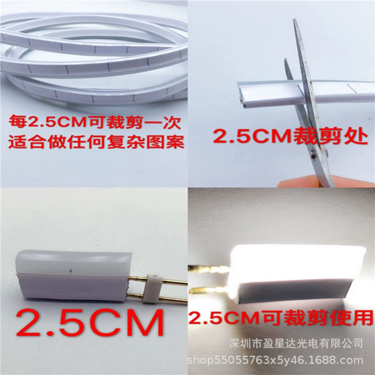 Гибкая лампа лента LED круглая 12V неон цвет изменяется наружные подсветки указания водонепроницаемая гибкая световая полоса