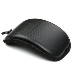 Outdoor anti-pressure, anti-collision and rain-proof riding motorcycle goggles zipper bag/ski goggle box arc leather box