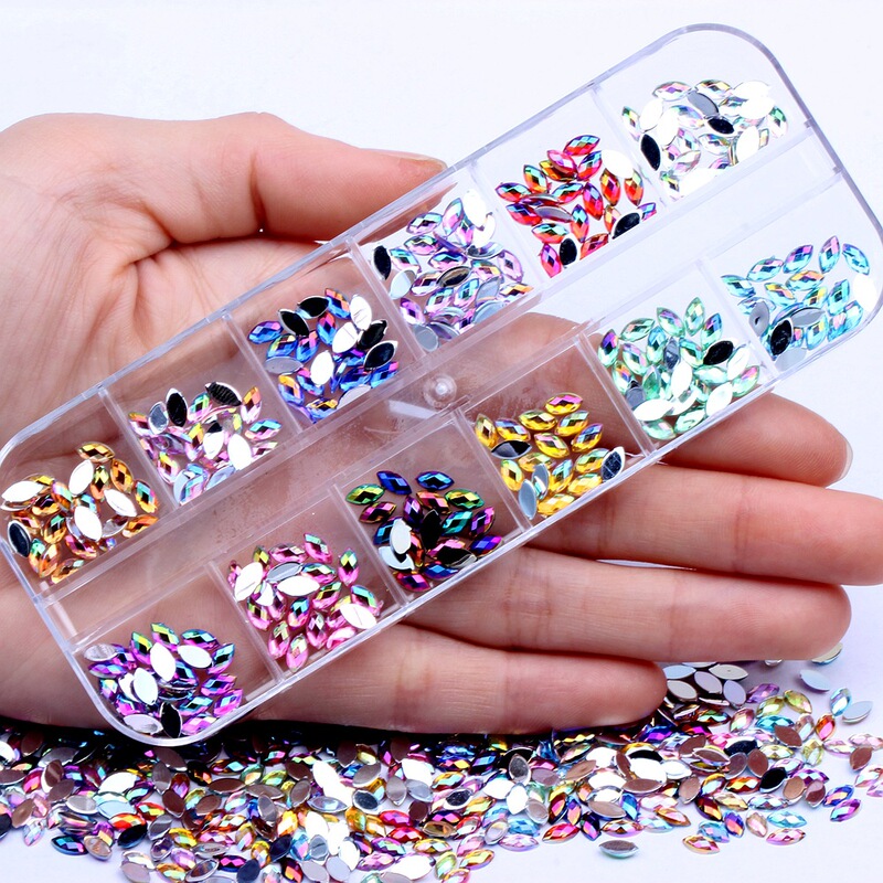 Pony Eye 3*6mm 12 Colors New Diamond Box Nail Art Accessories Flat Bottom Acrylic Eye Makeup Diamond Nail Diamond Decoration Pony Eye 3*6mm 12 Colors New Diamond Box Nail Art Accessories Flat Bottom Acrylic Eye Makeup Diamond Nail Diamond Decoration