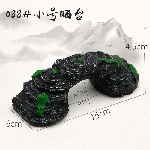 Aquarium fish tank turtle basking platform wholesale climbing habitat floating platform climbing pet basking resin shelter hole factory direct supply