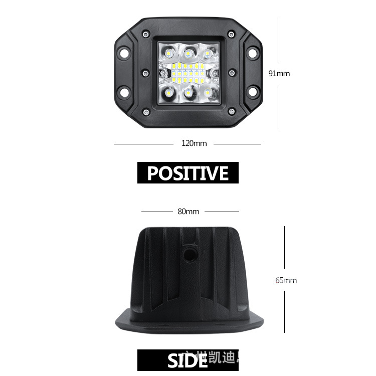 5-pulgadas 39W cuadrado LED luz diurna accesorios de modificación del coche camión ligero proyector gran superficie cubierta reflector