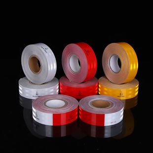Car reflective strip material manufacturers custom luminous warning anti-collision tape red and white PET high-strength reflective film