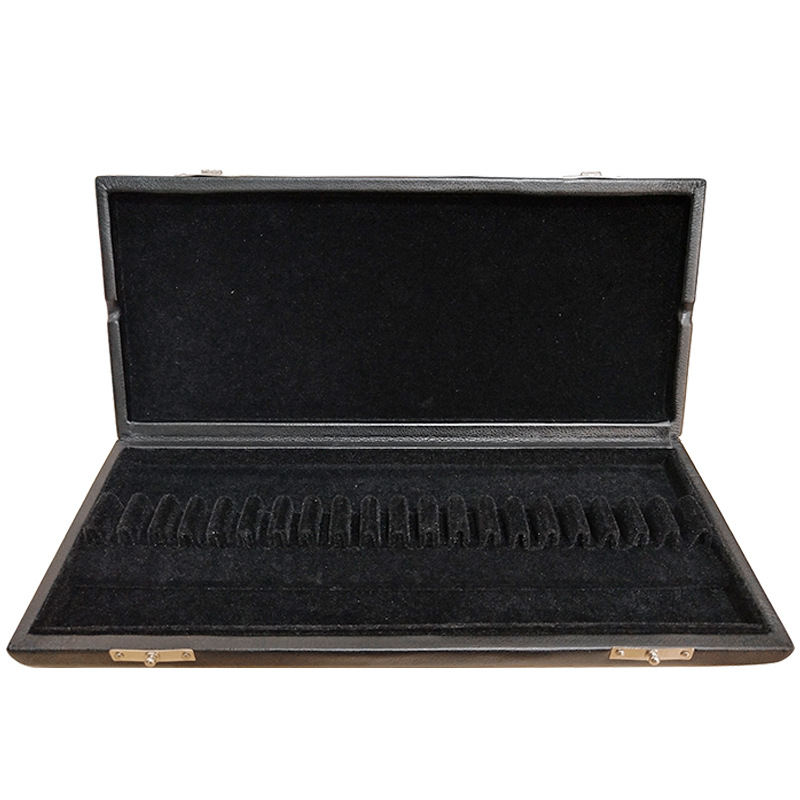 Estuche para cañas de oboe, estuche de cuero negro para 20 cañas, estuche para instrumentos musicales, caja de almacenamiento para cañas, bolsa para cañas