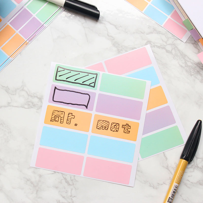 Round Waterproof Label Sticker Student Name Sticker Color Adhesive Label Home Storage Anti-tear Note Sticker
