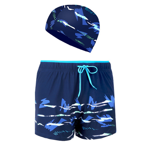 Men's swimming trunks anti-embarrassment suit men's boxer swimsuit swimming trunks large size loose quick-drying swimming three-piece hot spring set