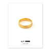 Minimalistic brand base glossy ring stainless steel, internet celebrity