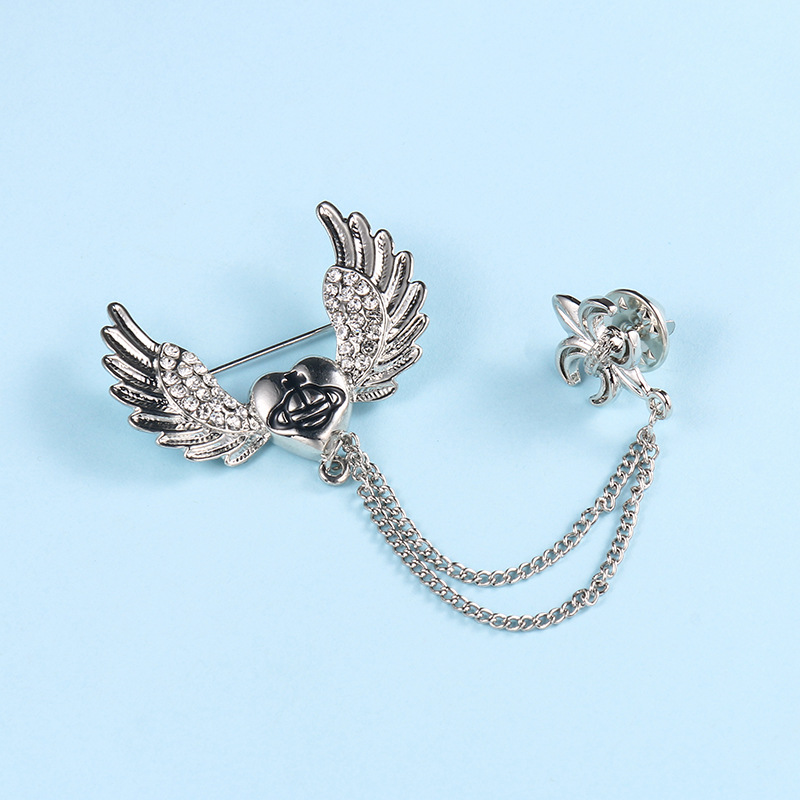 2024 nueva moda europea y americana elegante broche de aleación rhinestone ramillete ropa cadena pin Accesorios