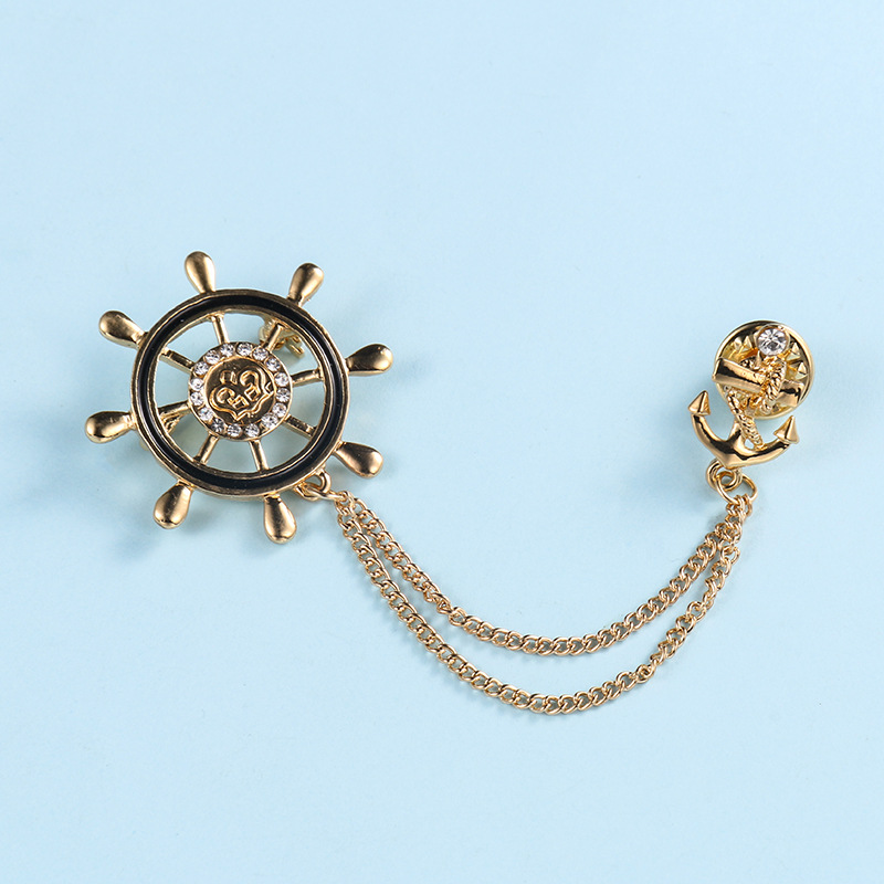 2024 nueva moda europea y americana elegante broche de aleación rhinestone ramillete ropa cadena pin Accesorios