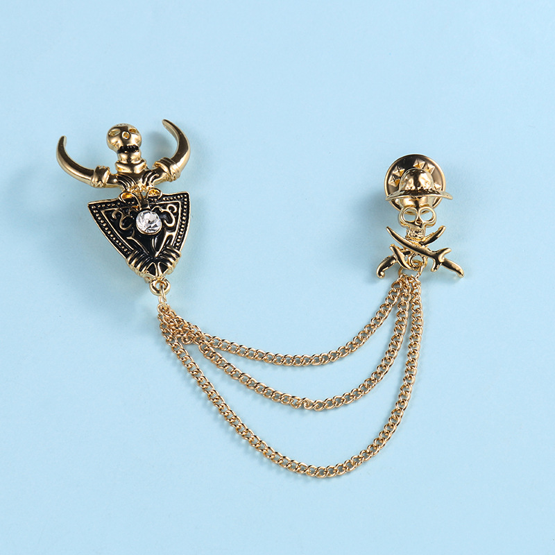 2024 nueva moda europea y americana elegante broche de aleación rhinestone ramillete ropa cadena pin Accesorios