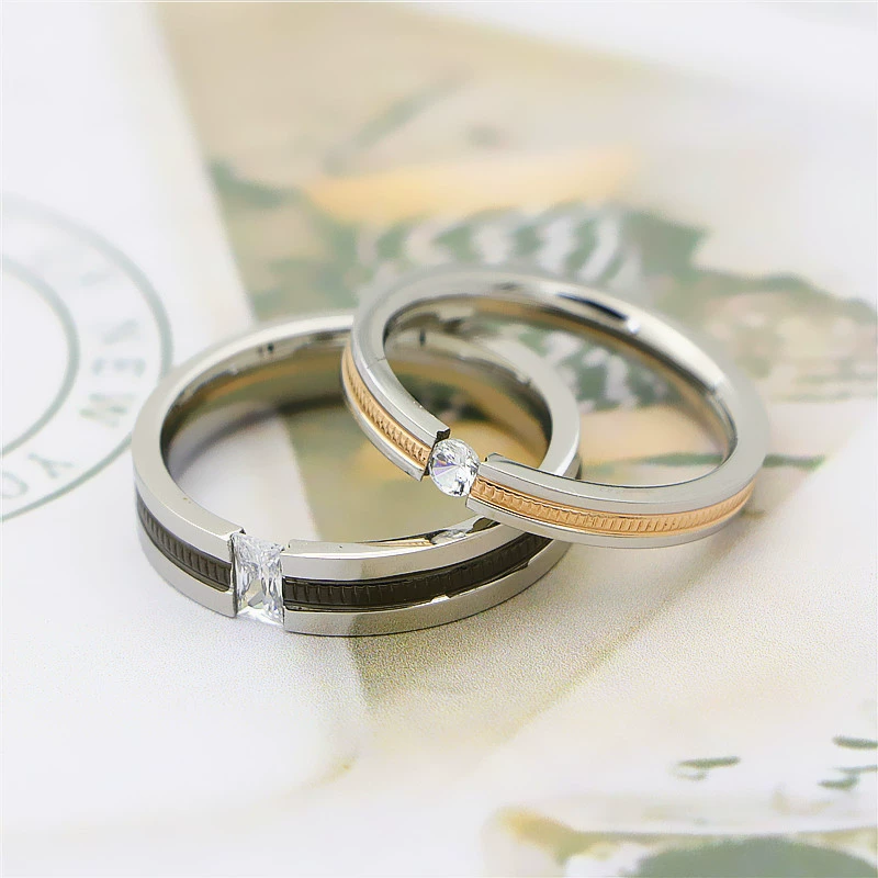Овило Fashionable zirconium нержавеющая сталь для любимого на День Святого Валентина, тренд кольцо, корейский стиль