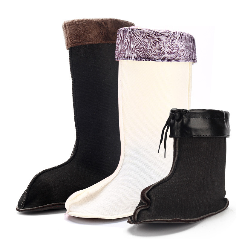 Warm Velvet Winter Men's and Women's Rain Shoes Lined Cotton Cover Cold-proof Low, Medium and High Rain Boots Accessories Cotton Water Shoes Liner