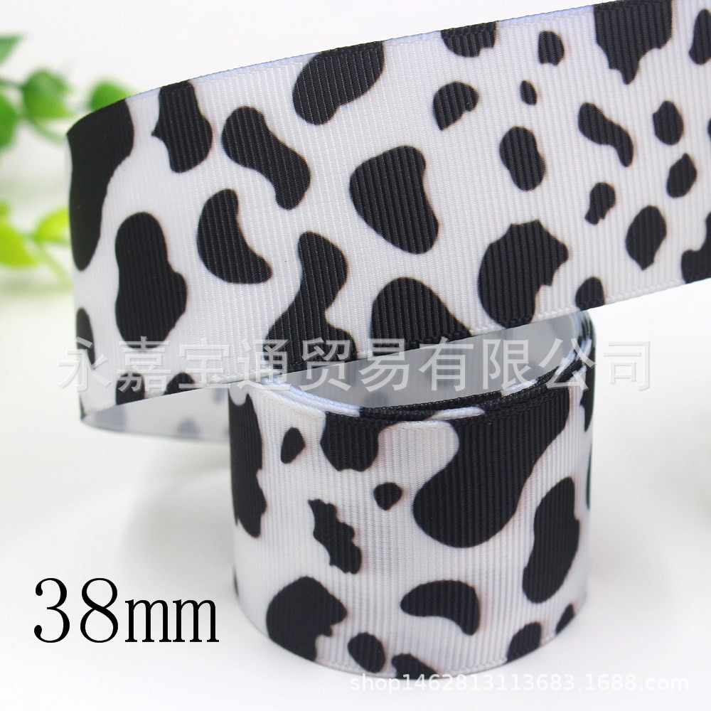 Cinta con patrón de leche cinta acanalada de transferencia de calor corona hecha a mano caja de regalo embalaje decoración de fiesta de granja cinta