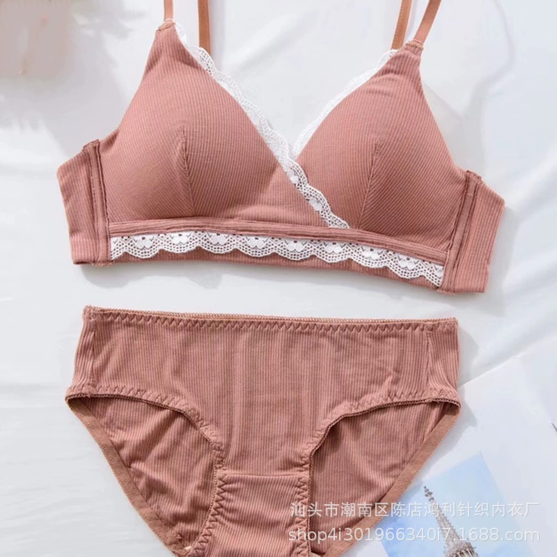 Summer ultra thin white supporting sexy breathable wireless bra for students