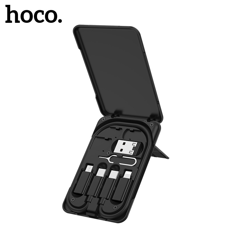 Data Adapter Cable Kit 3-in-1 Portable Fast Charging Travel Bag_voghion.com