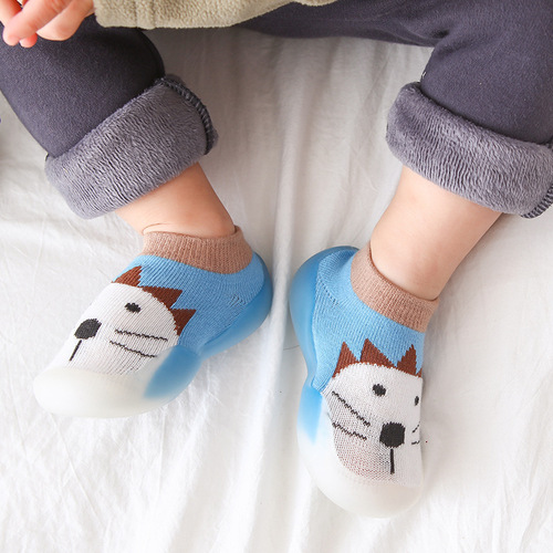 ins Korean version 0-4 years old baby indoor toddler shoes children's socks shoes non-slip soft bottom cartoon pattern manufacturer direct sales