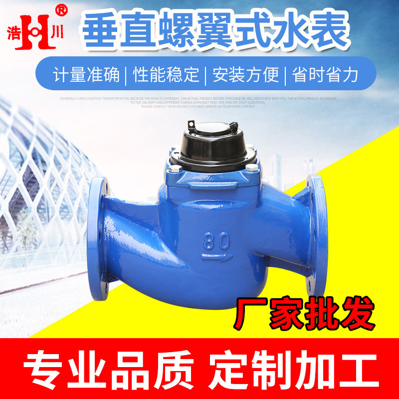 厂家供应垂直铁壳螺翼式水表 宽量程水表 工业高螺翼式水表批发